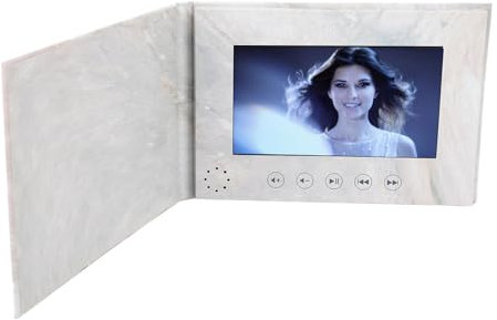 Video-Grußkarte, ABS und Karton. 5 Bedientasten. Digitale Video-Broschüre mit 2 GB Speicher für Weihnachten (Gray)