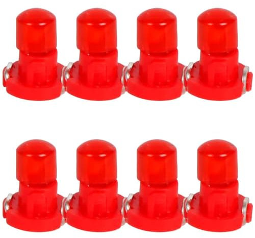 A2ZWORLD 8 Stück LED-Lampen, 12 V, 17 mm, T3, 1 COB, 0,6 W, 40 Lumen, Autolampe für Armaturenbrett und Instrumente (rotes Licht)