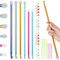 Katech 27cm/35cm Lange Tunesische Häkelnadeln Set für Anfänger, 6 Tunesische Häkelnadel 6,5-11mm, Häkelnadeln Tunesisch, Aluminium Bunte Afghan Häkelnadeln Set für Schals, Teppich, Decken