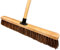 LSC 24” Broom Outdoor Yard Broom Stiff Sweeping Brush with Wooden Handle Natural Bassine Hard Bristles Garden Brooms for Cleaning Gardens Yards Driveways Warehouse (PACK OF 1)