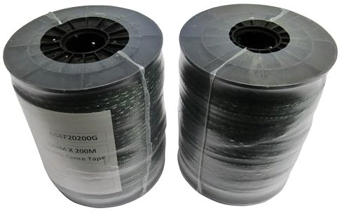 Electric Fence Tape Poly Fencing 20MM x 200M X2 (Electrified Polytape Horse Paddock Green)