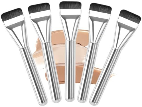 Foundation Makeup Pinsel 5 Stück Ultra Thin Foundation Brush Flacher Foundation Pinsel, Flüssiger Puderpinsel Make-Up Pinsel Ultra Dünn Make-up Pinsel für Frauen Mädchen