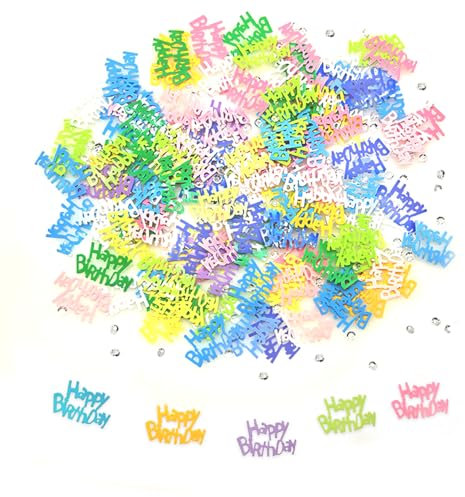 Ceihwa 200pcs Happy Birthday Konfetti Tischdeko Geburtstag Tischkonfetti Sterne Streudeko Tisch Dekorieren Bunt Glitzer Konfetti Streudeko Geburtstag Glitter Confetti Tischdeko Kristalle für Party DIY