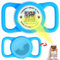 ThinkPet AirTag Hundehalsband mit QR-Code Smart Pet ID Tag, Dual-Loop Tracker Halter mit Smart QR Code, wasserdicht staubdicht Silent Airtag Halter Mitte Blau