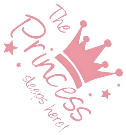 HONMEET Prinzessinnen Diadem Wandtattoo Pvc Ablösbar Schlafzimmer Deko Cartoonmuster Langlebig