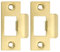 PATIKIL 2-3/4 Door Lock Strike Plate,2 Pcs Stainless T Strike Deadbolt Strike Plate,Door Backplate for Interior Exterior Door Use(Large Hole), Gold