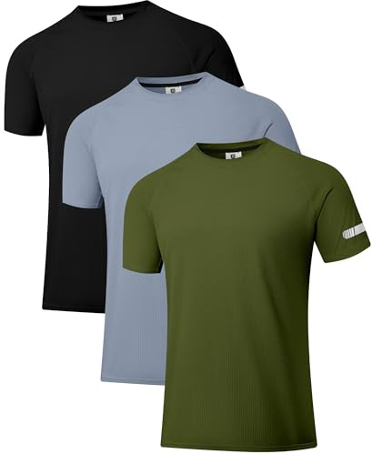 Holure Men's Quick-Dry Sportswear T-Shirts,1/3/4/5/6 Pack Breathable Moisture Wicking Gym Tops for Training & Workout,Short Sleeve Tees