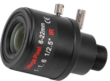 Sefdrert 6-22mm 5MP M12 Mount Varifocal Lens F1.6 Manueller Zoom Objektiv High-Definition Netzwerk-Objektiv für 5MP-Sicherheitskameras Ohne Filter