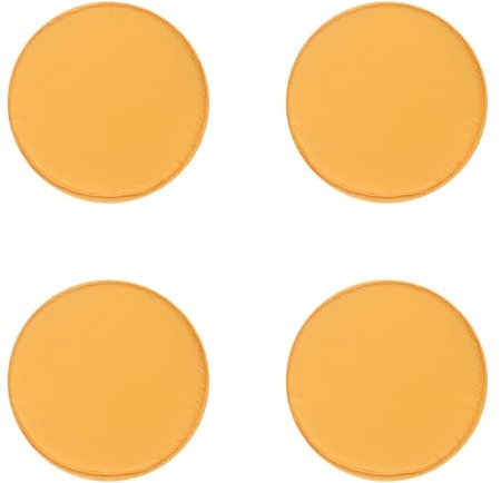 4er-Set Tragbar Rund Sitzkissen 30x30x2cm, Memory-Schaum mit Riemen rutschfest Gemütlich Abnehmbar Waschbar Perlbaumwolle Stuhlkissen für Wohnzimmer, Küche, Konferenzraum, Garten, 2er Set Orange