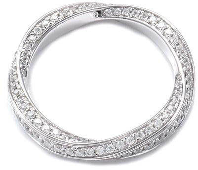 Skcess 18 Karat Weißgold Ring Damen D Moissanit Runden, Ringe Möbius-Ring mit Moissanit Ring Damen Größe 63 (20.1)