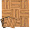Fiqops Piastrelle in legno, 30 x 30 cm, in legno di acacia, 110 pezzi, 10 ㎡, per terrazze, terrazze, mosaico, per giardino, patio, balcone (6 listelli)
