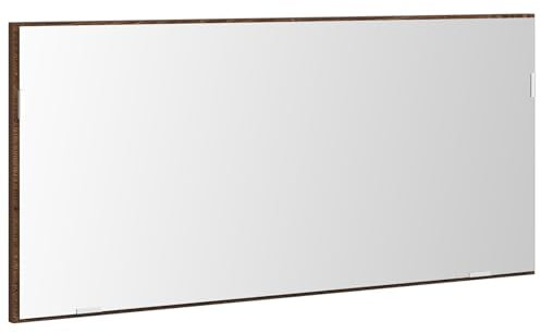 vidaXL Badezimmer Spiegel Braune Eiche 80 x 8,5 x 37 cm Holzwerkstoff, Badezimmerspiegel, rechteckig, modern, wandmontiert, viel Stauraum, reflektierende Oberfläche, nützliche Accessoires