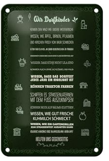 Femer Blechschild Spruch 12x18 cm Wir Dorfkinder 13 Beispiele Deko Schild