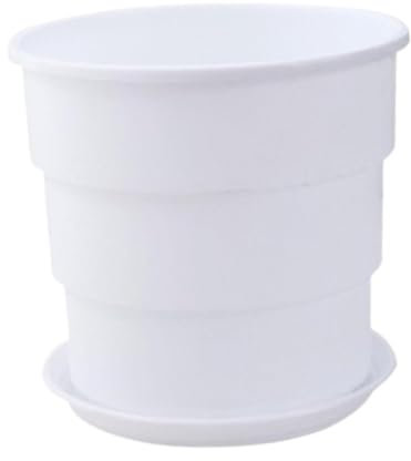 Baoblaze Pianta Fiorito pentola Minimalista Versatile Portatile Una Piccola fioriera con Foro di drenaggio e piattino per Le Piante d'appartamento pothos, Bianco