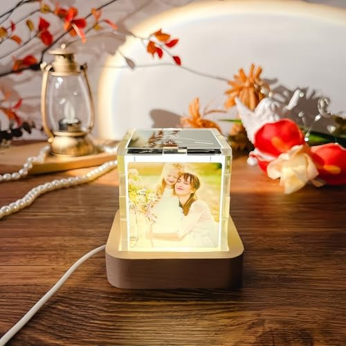 Drawelry Personalisiert Foto Würfel Puzzle Nachtlicht mit Bild Namen Drucken Ornamente Acryl Lampe Fotowürfel Dekoration individuelle Fotogeschenke für Familie, Dad, Mom, Paar, Tierliebhaber (Hände)