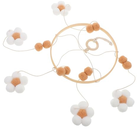 Abaodam Boho Blumen Mobile Für Stubenwagen Dekorative Mobiles Spielzeug Aus Buchenholz Für Kinderbett Kinderzimmerdeko Für Junge Mädchen