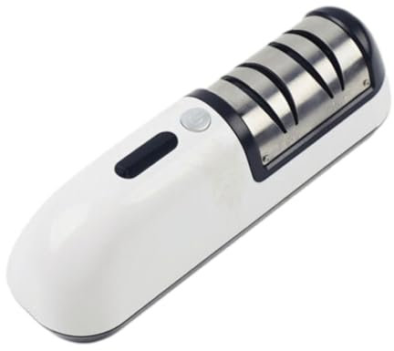 Electric Knifes Sharpener, Rechargeable bladdes Grinder, 3-Stage Honing System, Diamond Coated Wheels, Cordless Design, Made of Abs Stainless Steel Material, 7.87x2.36x2.76in