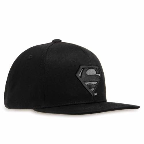 Logoshirt®️ DC Comics I Superman I Logo Schwarz I Snapback Cap I Damen & Herren I 3D-Stick I Lizenziertes Originaldesign