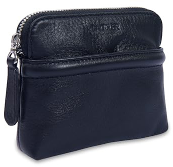 SADDLER Louisa Leather Zip Top RFID Cosmetic Bag and Card Pouch, Black | Arrives gift boxed with a front pocket, multiple compartments and a floral print lining to keep daily essentials organized.