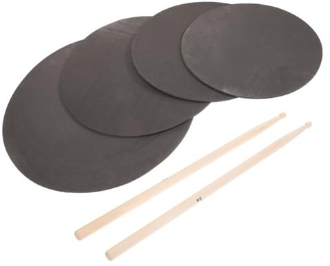 Schlagzeug Übungspad Satz 40x40x0,3cm, mit Drumsticks, Leise für Zuhause | Schwarzer Schaumstoff, Tragbare Ausführung, zur Geräuschreduzierung an Trommeln, Geeignet für Musikunterricht und Profis