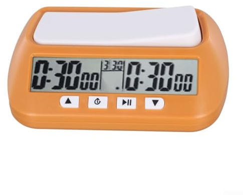 Chess Go und Chinese Chess – Countdown Plus Countup Timer mit Alarm 2 AAA-Batterien im Lieferumfang enthalten, schwarz/gelb, digitales Schach für Uhr (gelb)