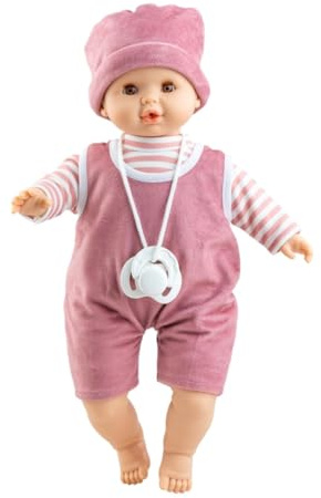 Paola Reina Puppe Alex Junge mit Mechanismus und gestreiftem Pullover 36 cm