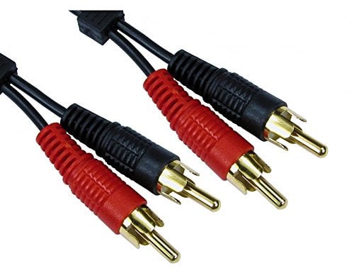 World of Data 15m TWIN RCA Cable - 100% Copper Wire - Phono - 24k Gold - Male to Male - Left & Right Audio - Stereo - 2RCA - 2xRCA