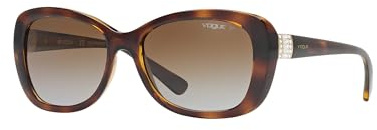 Vogue Eyewear Sunglasses Tortoise Frame, Brown Lenses, 55MM