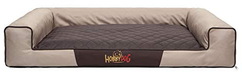 Hobbydog XL VICBEB4 Eckig Hundebett, Victoria Katzenbett Schlafplatz, beige mit braun