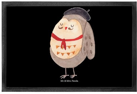 Mr. & Mrs. Panda 50 x 75 cm Fußmatte Eule Frankreich - Geschenk, Schmutzfänger, Eulen, Fußabstreifer, Motivfußmatte, stolz, hibou, Fußabtreter,