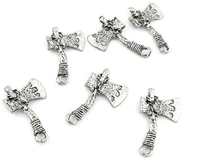 1060 Pieces Antique Silver Tone Jewelry Charms 757352 Axe Hatchet Craft Art Making Crafting Beading