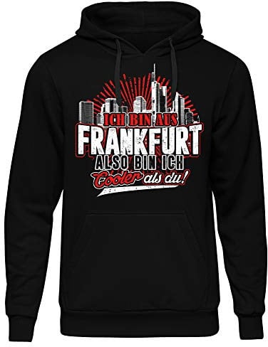 Cooler als du Frankfurt Männer Herren Kapuzenpullover | Fussball Skyline Trikot Sport Ultras Fun