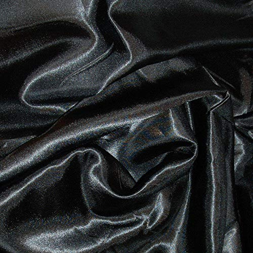 FYVIE STAR FABRICS Silky Satin Dress Craft Fabric Plain Luxury Wedding Material 150cm Wide. When Selecting 3 or More Metres of Any One Given Colour. Black