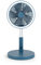 Beldray COMBO-7319 Cordless Foldable 3 in 1 LED Fans, 9 W, Rechargeable Battery, 3 Speed Settings & Natural Wind Mode, Use as Desk, Pedestal or Wall Fan, Set of 2, Blue