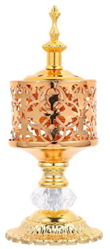 SOIMISS Arabischen Weihrauch- Brenner Goldene Eisen Weihrauch Halter Tabletop Ornament Weihrauch Harz Räuchergefäß Einzugsgeschenk für Bakhoor Oud Weihrauch Sticks