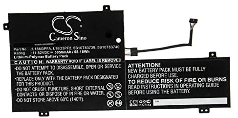 vhbw Akku kompatibel mit Lenovo Yoga C740, C740-15, C740-15IML Notebook (5050mAh, 11.52V, Li-Polymer)