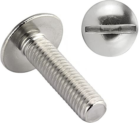 OPIOL QUALITY® Flachrundschrauben mit großem Kopf und Schlitz M8x60 mm aus Edelstahl A2 V2A (25 Stück) Becherschrauben Vollgewinde Flachrundkopf Schrauben