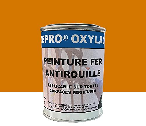 DEPROMA OXYLAC Peinture antirouille pour métal neuf et rouillé - 200GR (JAUNE SÉCURITÉ)