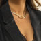 Inateannal Punk Doppelte Schicht Schlange Kette Choker Halskette Gold Knoten Fischgrät-Kette Halskette Hip Hop Klobige Kette Halskette Für Frauen Mädchen