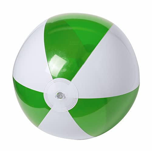 ANTEVIA - Ballon de plage gonflable translucide ø28cm | PLUS DE 10 MODÈLES | Volley Jeux Enfant Piscine | Matière : PVC |Couleur : Vert (Zeusty Vert)
