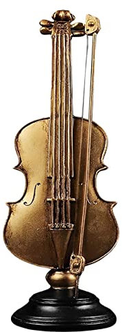 Violine Modell Skulptur Harz, Resin Mini Violine Saxophon Instrument Modell, Violine / Saxophon Dekor, Vintage Violine Modell Harz für Home Cafe Bar Weinschrank (B)