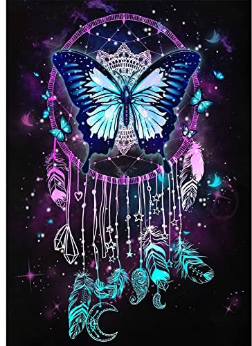 MXJSUA 5D Diamant Painting Bilder , DIY Diamant Malerei Blauer Schmetterling Set 30x40cm für Wanddekoration