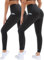 DDOBB 2er Pack Sport Leggings Damen High Waist Sportleggins Damen Lang Mit Taschen Gym Leggins Blickdicht Schwarz Sporthose Elastische Bauchweg Yogahose Fitness Laufhose(Schwarz*2,3XL)