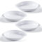 Jayour 4 Pack - Anti-Spill Scoop Plate with Lip Edge | Eating Utensils for Elderly Patients | Scoop Plates for Disabled Adults from Parkinsons, Stroke, Tremor | Non Skid Padded Bottom (White)