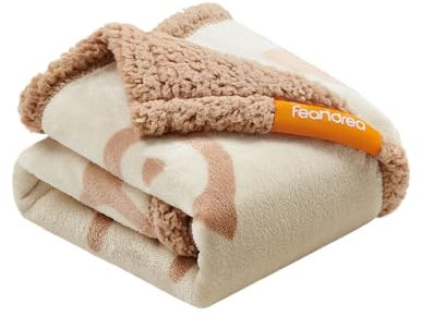 Feandrea wasserdichte Hundedecke, Sherpa Fleece Haustier Decke für Minihunde, Katzen, 73 x 63 cm, S, maschinenwaschbar, beidseitiger Sofabezug-Schutz, beige PPB029K01