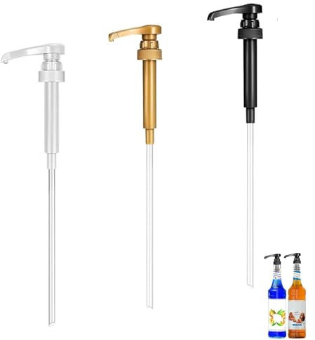 Syrup Pump 3pcs Coffee Syrup Pump, Syrup Pump Dispenser Coffee Syrup Pump Reusable Pump Bottle Dispenser Fits for Syrups with Rotating Design for Home Kitchen Cafes Bars Drink House (Three Colors)