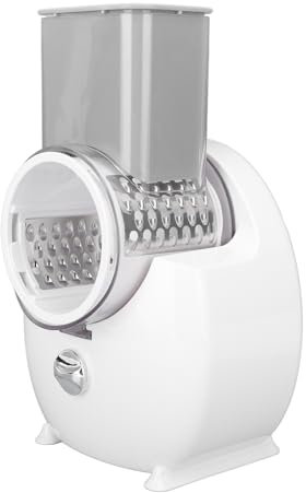 Grattugia Elettrica per Formaggio, Affettatrice Elettrica Completamente Automatica da 50 W, Macchina per Insalata Elettrica Ricaricabile Tramite USB, con 4 Accessori per Frutta