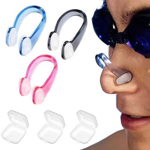 KARELLS Pinzas de Nariz para Natación, Pinzas para la Nariz para Natación, 3 Piezas Pinzas de Nariz para Niños y Adultos, Clips de Nariz para Nadar, Pinzas de Nariz, para Niños Adultos Unisex