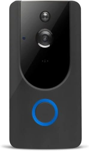 MDybf Doorbell Wireless 720P HD Ring Doorbell Camera 1.0 MP Night Vision Audio Phone APP Remote PIR Alarm Video Door Phone Doorbell (Color : Schwarz)