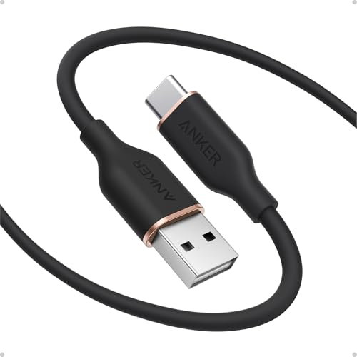 Anker Flow USB C Cable, Pack of 2, Charging Cable, usb to usb c cable for Samsung Galaxy S24 S23 S22 Ultra Note 20 iPhone 16 15 14 Pro Max Huawei, LG V30, Smartphone (1,8m)